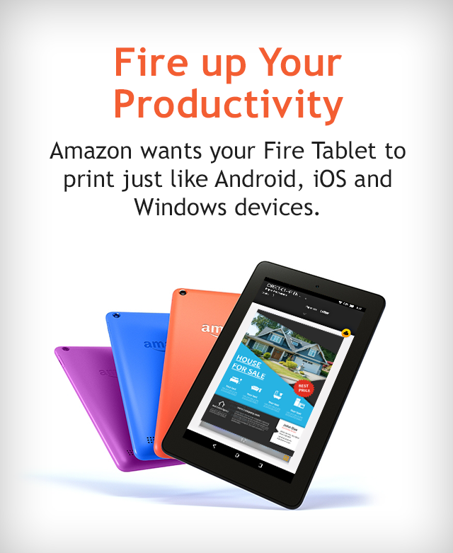 The Mopria Print Service is easy to use and is embedded in the Fire OS as a System tool.