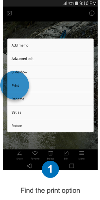 how to print from Android